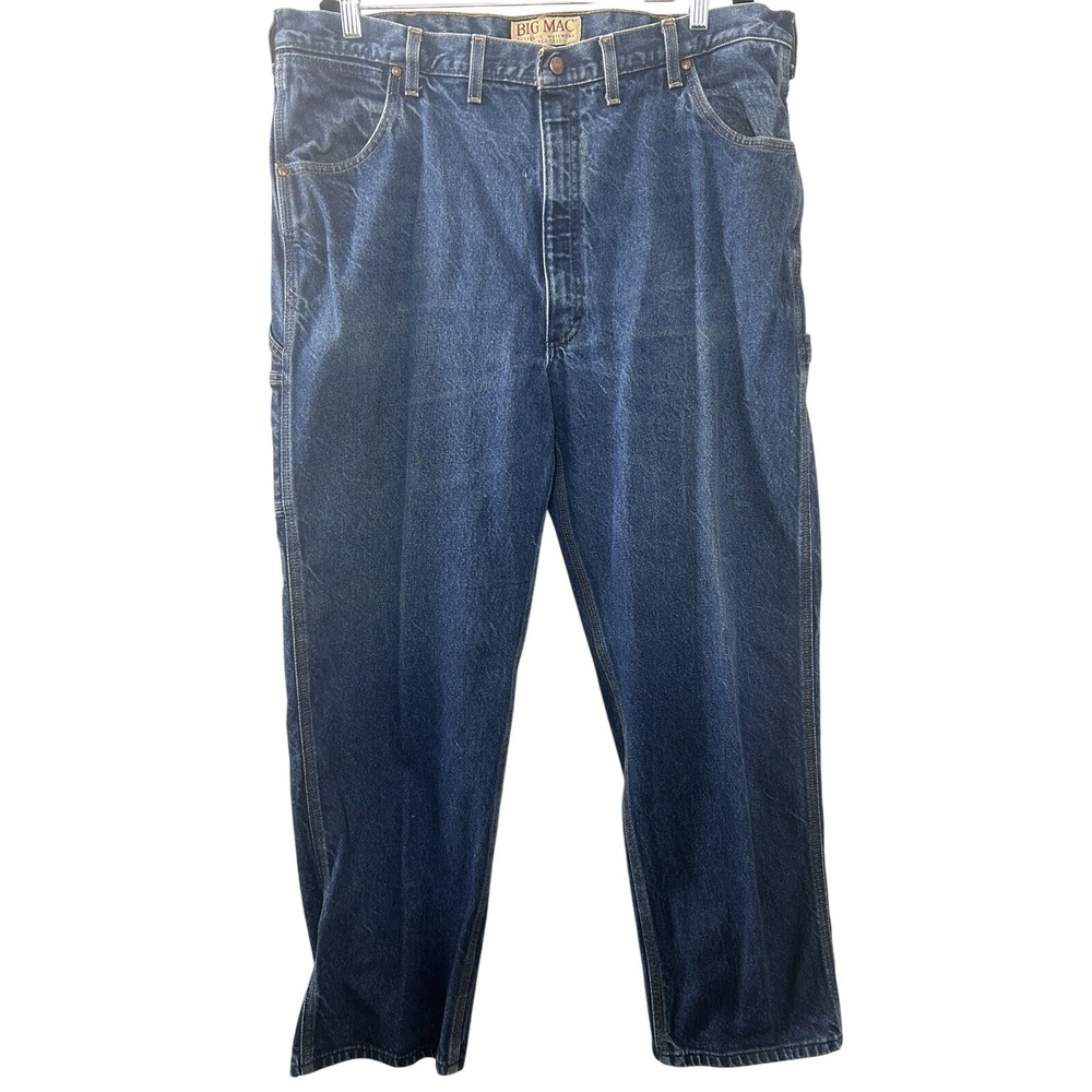 Big Mac 00012-5 Carpenter Jeans Mens 42x32 Blue Y2K 04/02 Workwear Cotton Mexico
